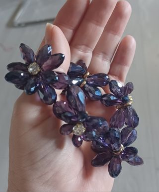 Bracciale con cristalli viola e oro