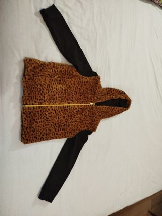 Giacca bambina leopardata con cappuccio