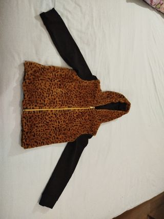 Giacca bambina leopardata con cappuccio