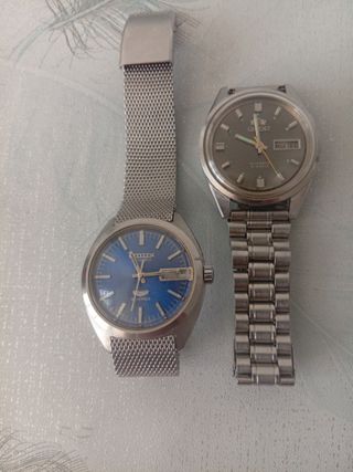 Reloj Automático Citizen Plata y orient platiado 
