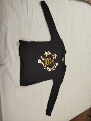 Maglietta bambina nera con cuore