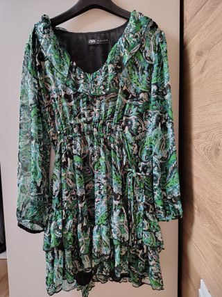Vestido estampado Zara Talla L