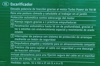 Motoazada y escarificador eléctrico