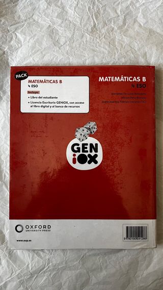 Matemáticas B 4º ESO. Libro del estudiante. GENiOX