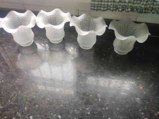 4 tulipas de cristal para lámpara
