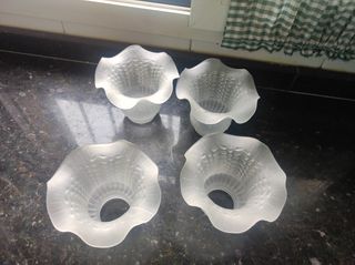 4 tulipas de cristal para lámpara