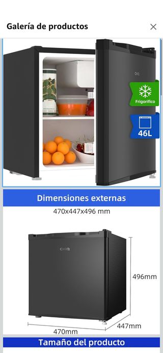 Frigorífico CHIQ Minibar 46L Negro