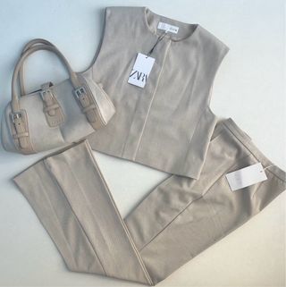 Traje Zara Beige Talla S