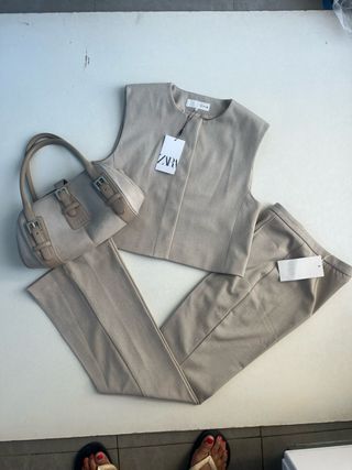 Traje Zara Beige Talla S