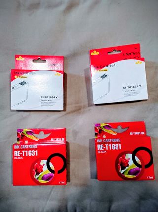 Cartuchos de Tinta Epson T1631 Negro y T01634 Amar