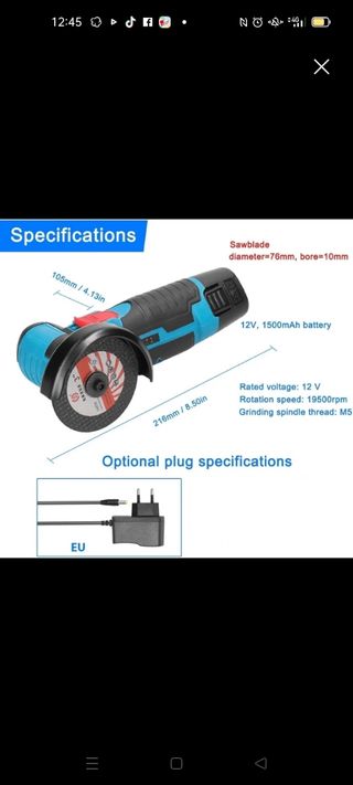 Smerigliatrice angolare 12V