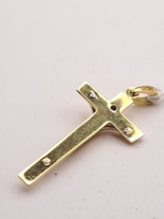 Cruz de Oro 18K con Diamante