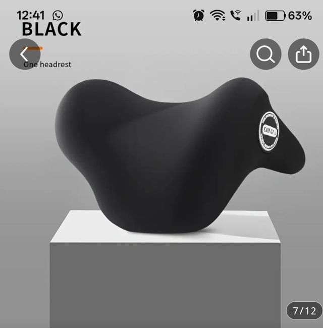 Nr 2 Poggiatesta auto Memory Foam Nero