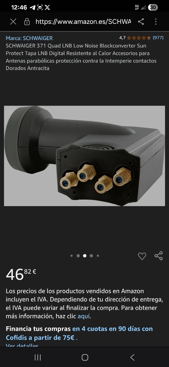 LNB Schwaiger Digital Quattro 10.70-12.75 GHz