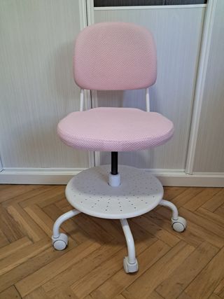 Silla de escritorio infantil rosa claro
