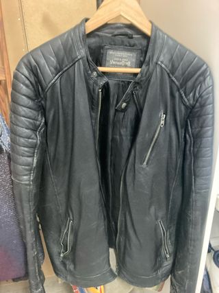 Chaqueta Cuero Jack & Jones Negra Talla L