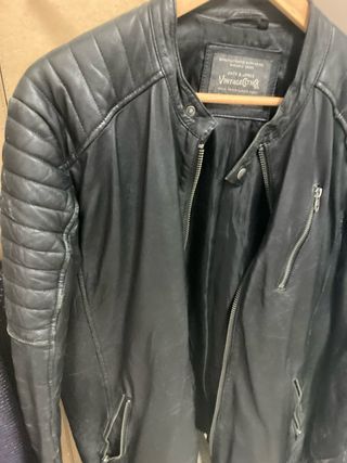 Chaqueta Cuero Jack & Jones Negra Talla L