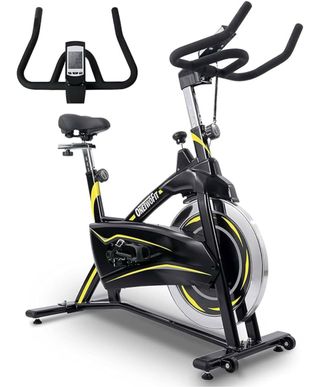 Bicicleta Estática Negra y Amarilla