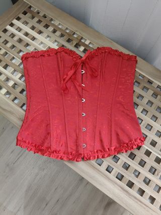 Corsé Rojo con Lazos y Volantes Talla XL