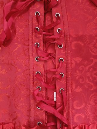 Corsé Rojo con Lazos y Volantes Talla XL