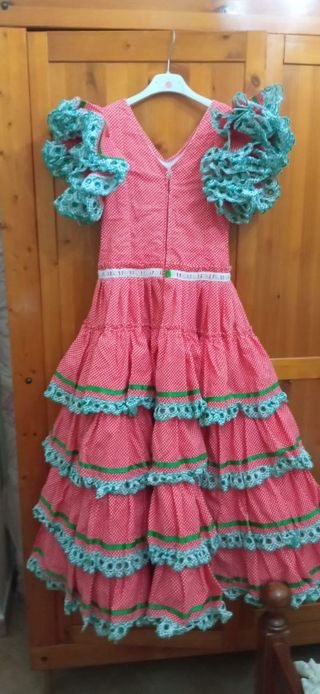 Vestido Flamenca Infantil Rojo Lunares