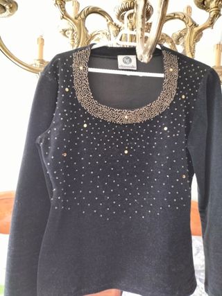 Jersey Clámalo Negro con Pedrería