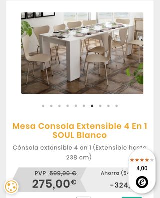 Nuovo tavolo allungabile bianco