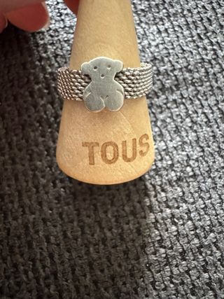 Anillo Malla Plata Oso Tous