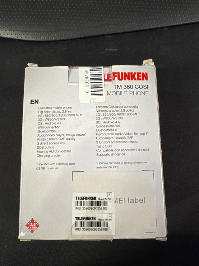 Telefunken TM 360 COSI Teléfono Móvil