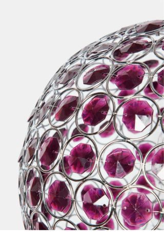 Lámpara Colgante Bola Morada y Plateada