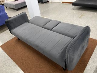 Sofá Cama Gris Terciopelo Nuevo - Liquidamos