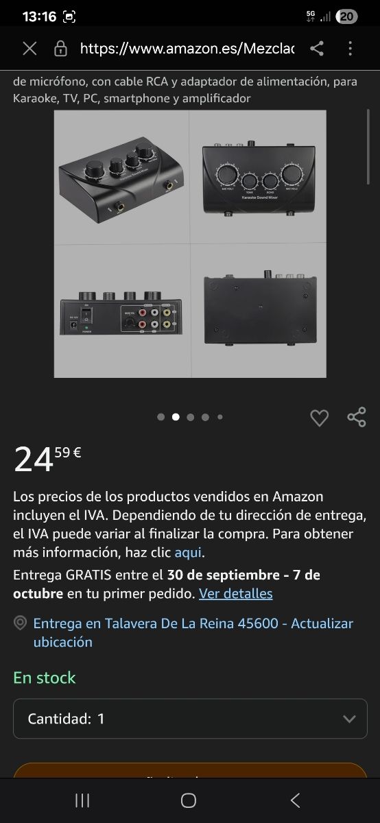 Mixer audio per karaoke stereo Echo