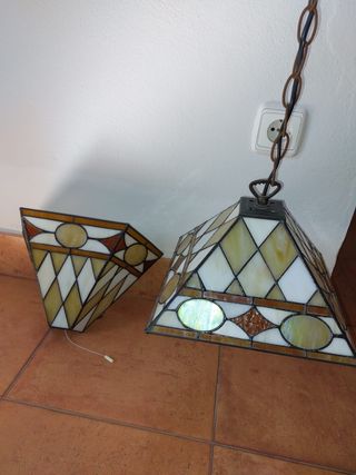 Lámparas de techo y pared de cristales