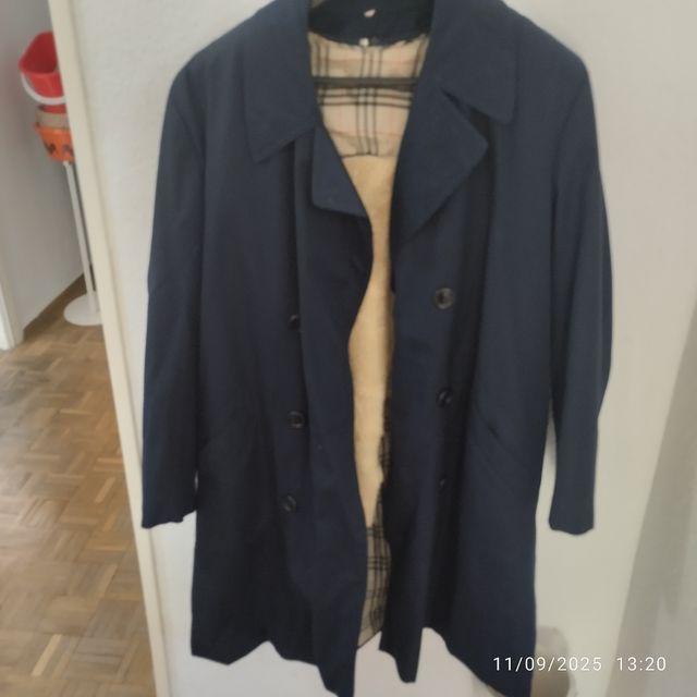 Cappotto foderato blu e beige