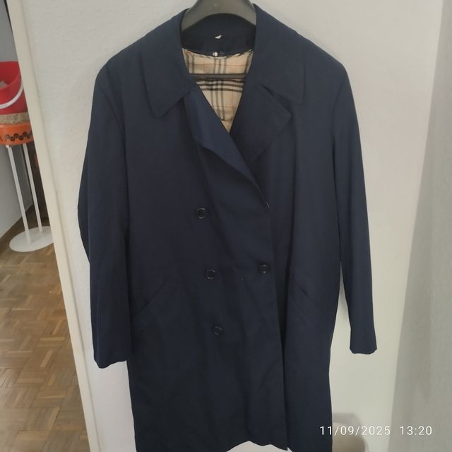 Cappotto foderato blu e beige