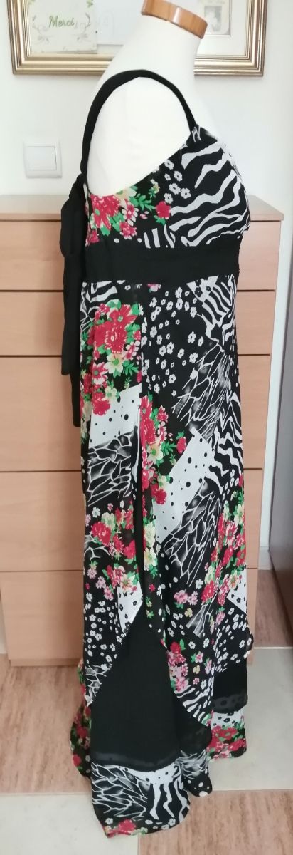 Vestido fiesta estampado floral talla 42-44.