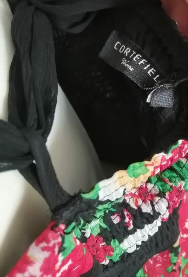 Vestido fiesta estampado floral talla 42-44.