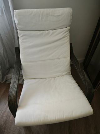 Sillón Ikea Blanco con estructura negra
