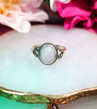 Anillo Plata Con Cuarzo Rosa Ovalado