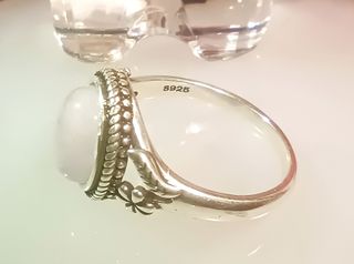 Anillo Plata Con Cuarzo Rosa Ovalado