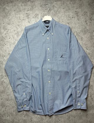 Nautica Shirt Blue Vintage Y2K Classic Style