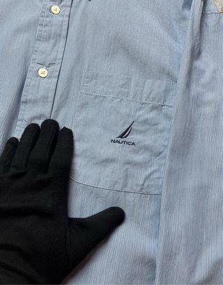Nautica Shirt Blue Vintage Y2K Classic Style