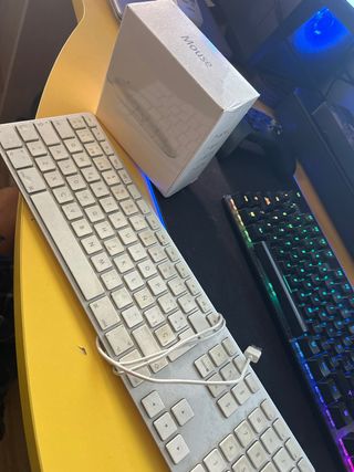 Teclado y Ratón Apple MAC Blanco