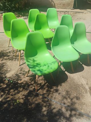Lote de 9 sillas verdes