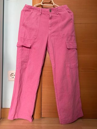 Pantalón Vauqero Rosa Cargo