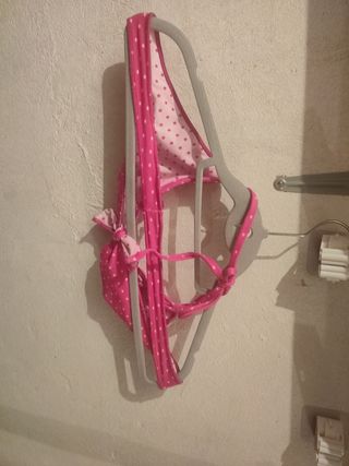 Parte arriba bikini rosa lunares