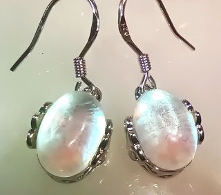 Pendientes Plata Piedra Luna Multicolor