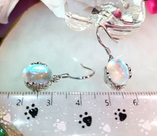 Pendientes Plata Piedra Luna Multicolor