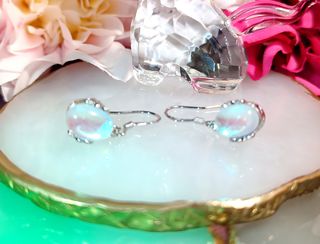 Pendientes Plata Piedra Luna Multicolor