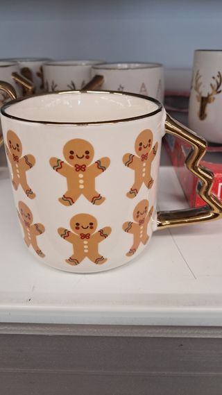 Tazza Mug Latte Natale Biscotto Zenzero Oro